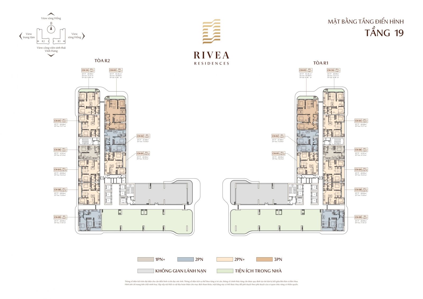 mặt bằng tầng 19 Rivea Hà Nội