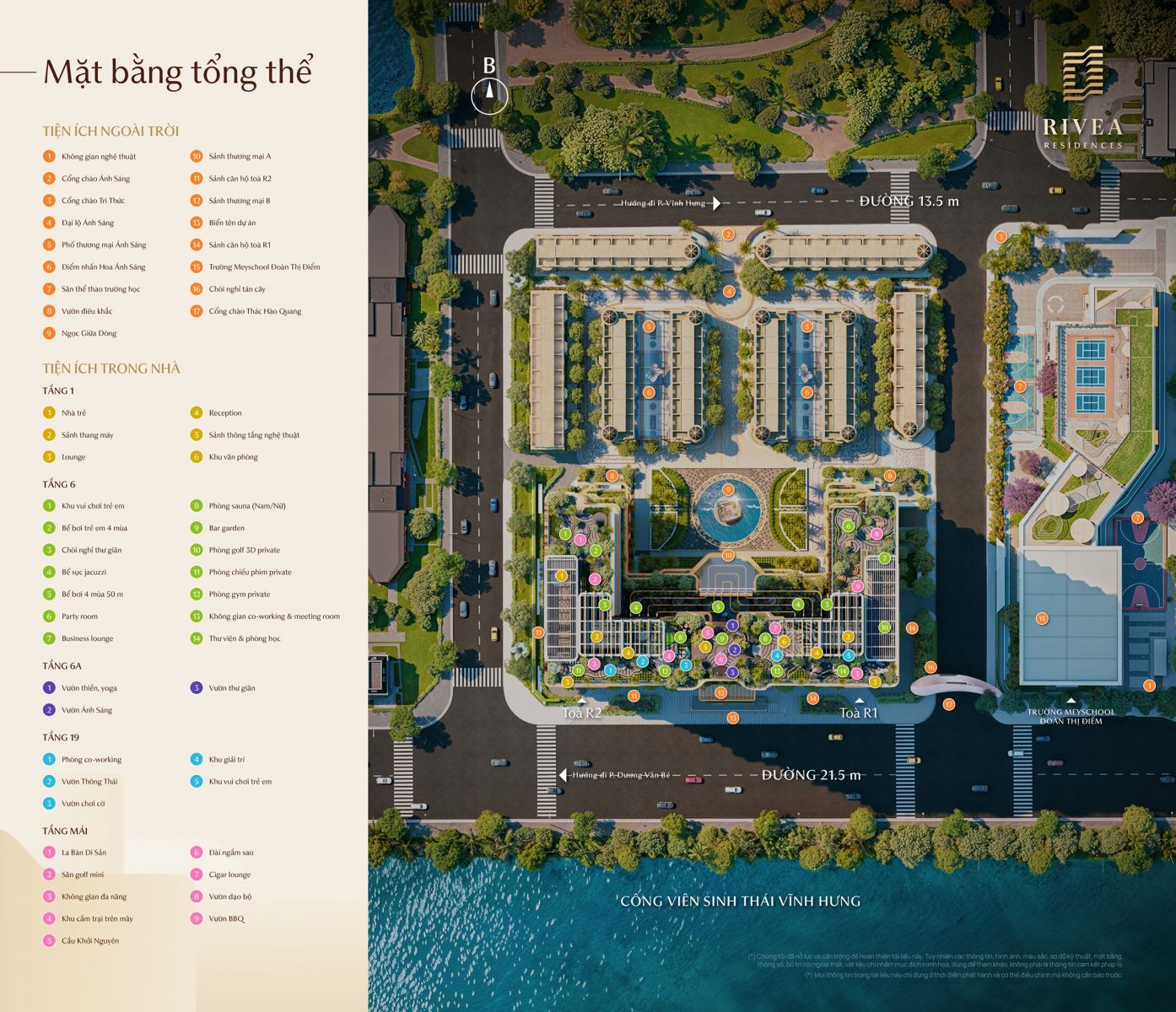 mặt bằng tiện ích chung cư Rivea Hà Nội