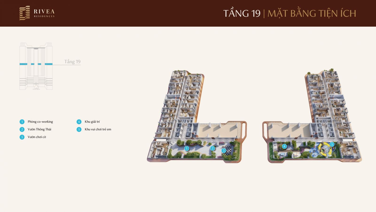 mặt bằng tiện ích tầng 19 Rivea Hà Nội